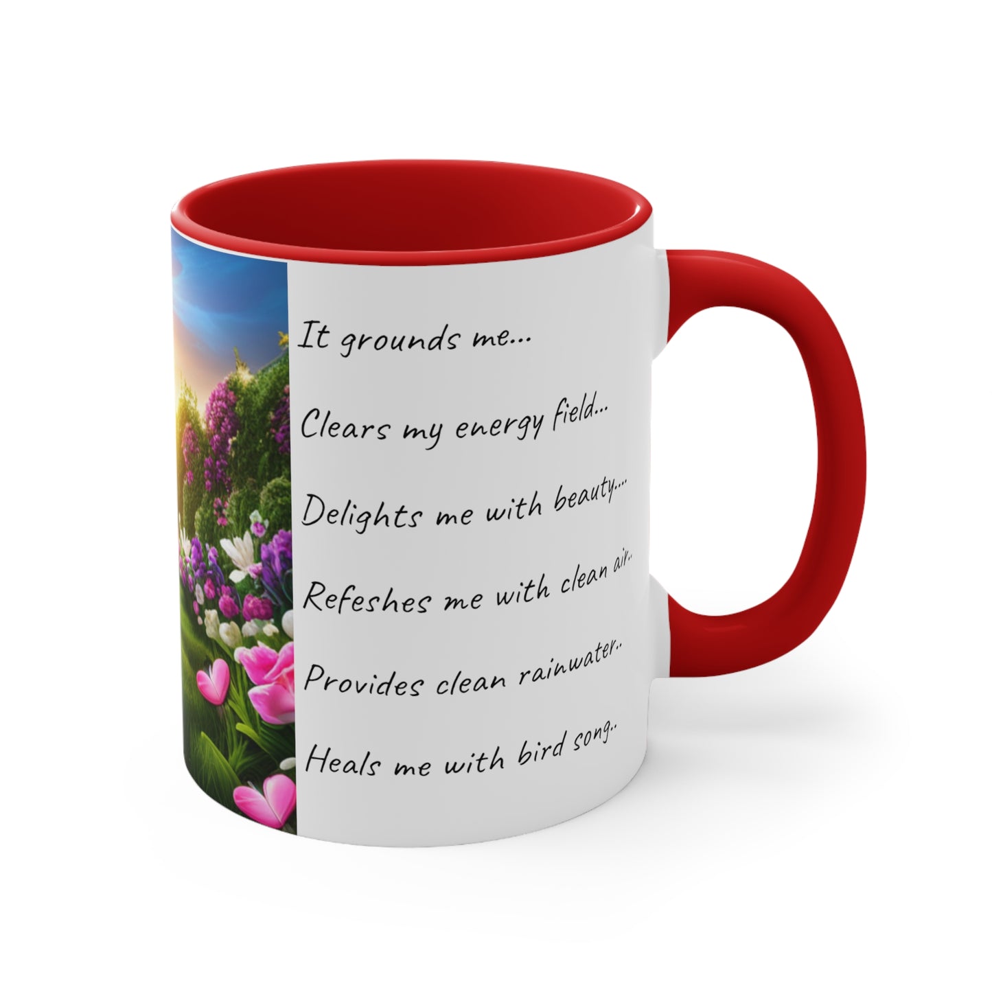 Gardeners Colorful Mug, 11oz, my garden loves me, I love my garden, it heals me, Australia
