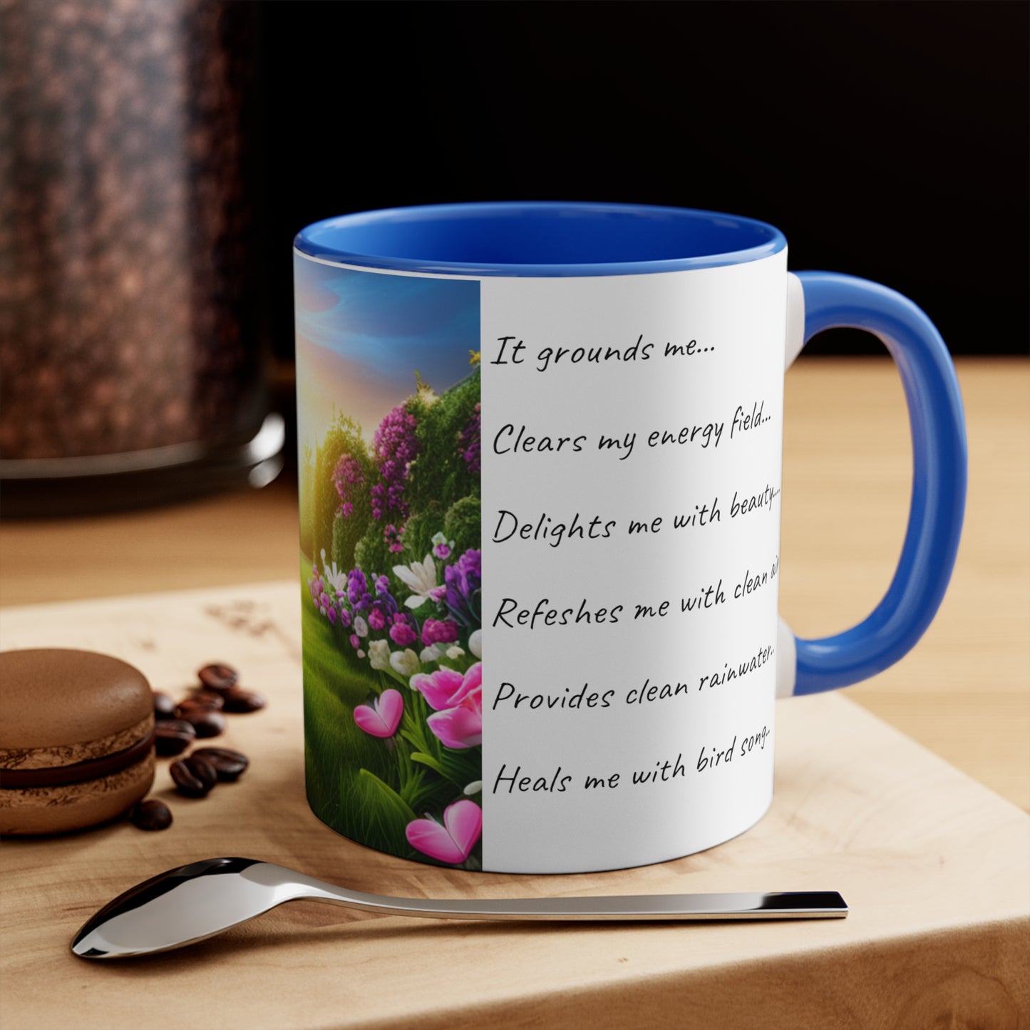 Gardeners Colorful Mug, 11oz, my garden loves me, I love my garden, it heals me, Australia