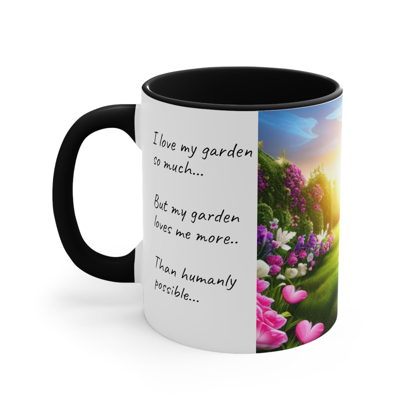Gardeners Colorful Mug, 11oz, my garden loves me, I love my garden, it heals me, Australia