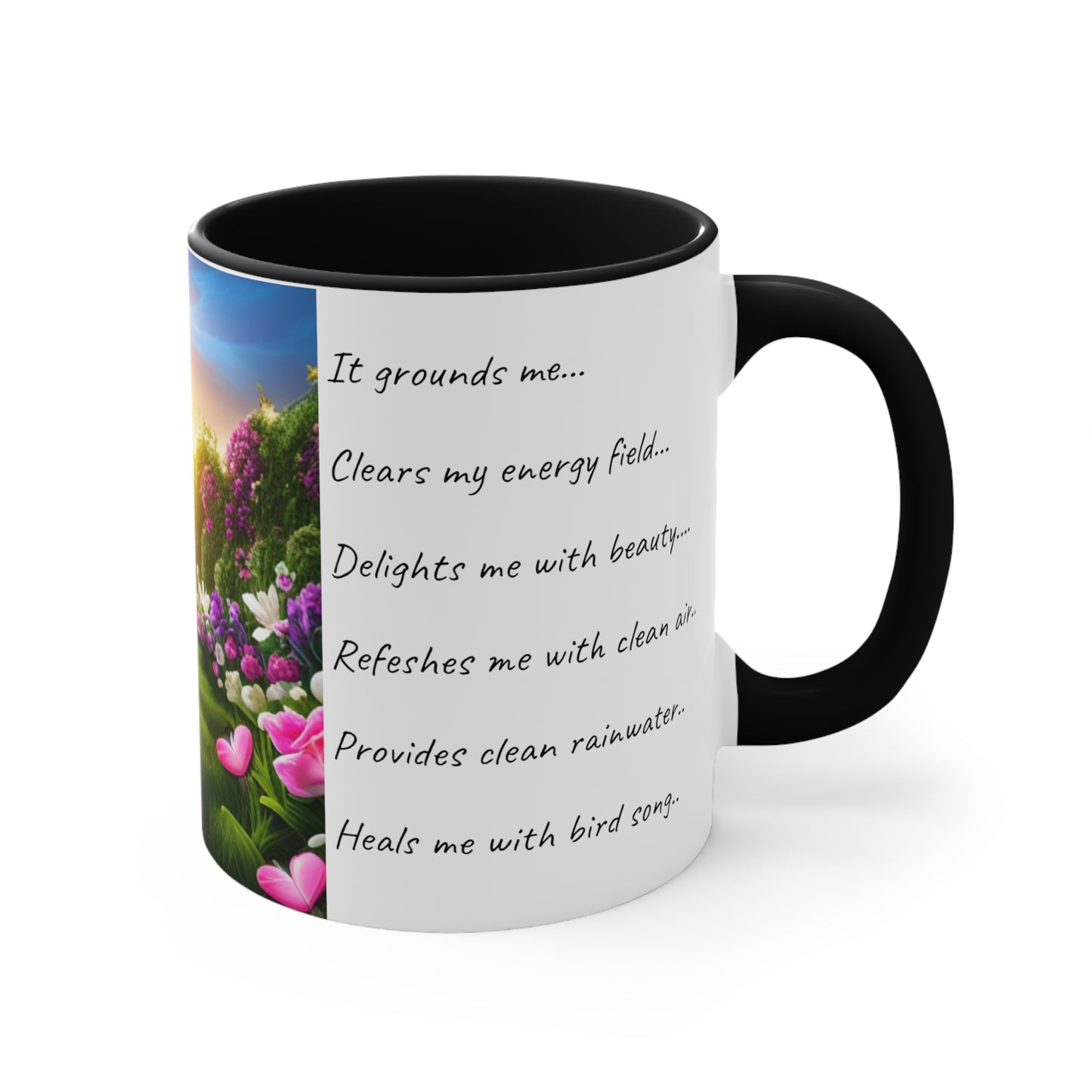 Gardeners Colorful Mug, 11oz, my garden loves me, I love my garden, it heals me, Australia