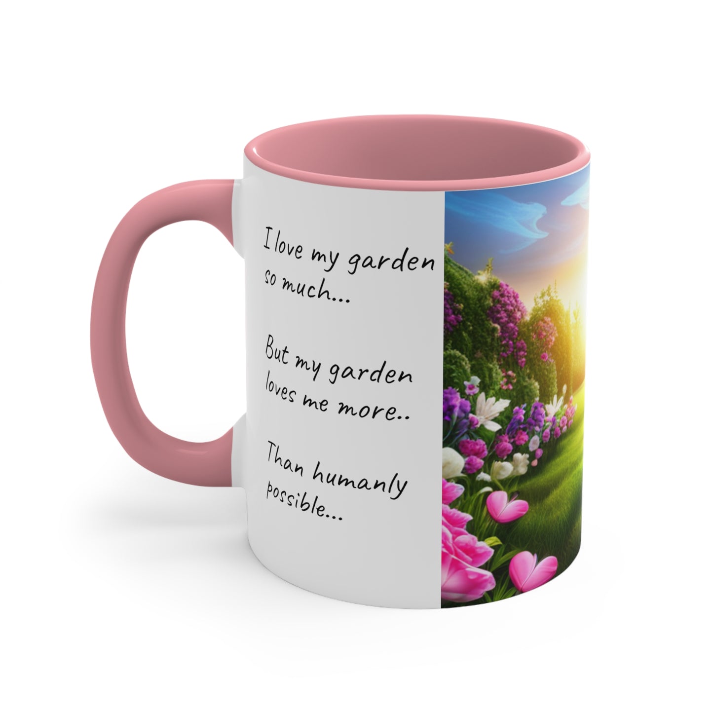 Gardeners Colorful Mug, 11oz, my garden loves me, I love my garden, it heals me, Australia