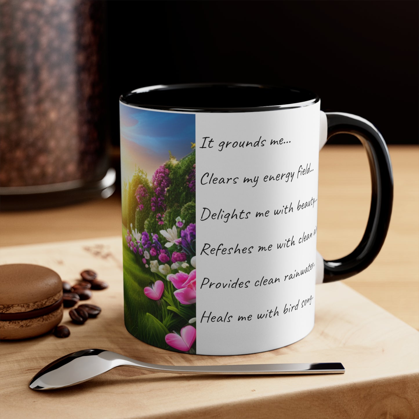 Gardeners Colorful Mug, 11oz, my garden loves me, I love my garden, it heals me, Australia