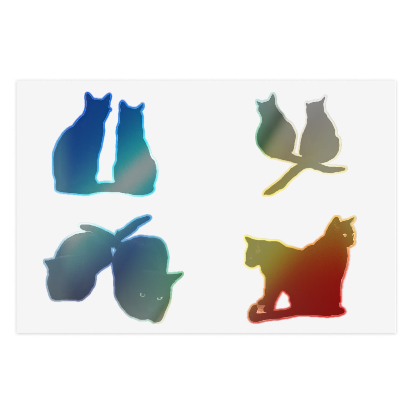 Black cat duo Sticker Sheets, black cat love, two black cats in configurations, Majik and Mischif