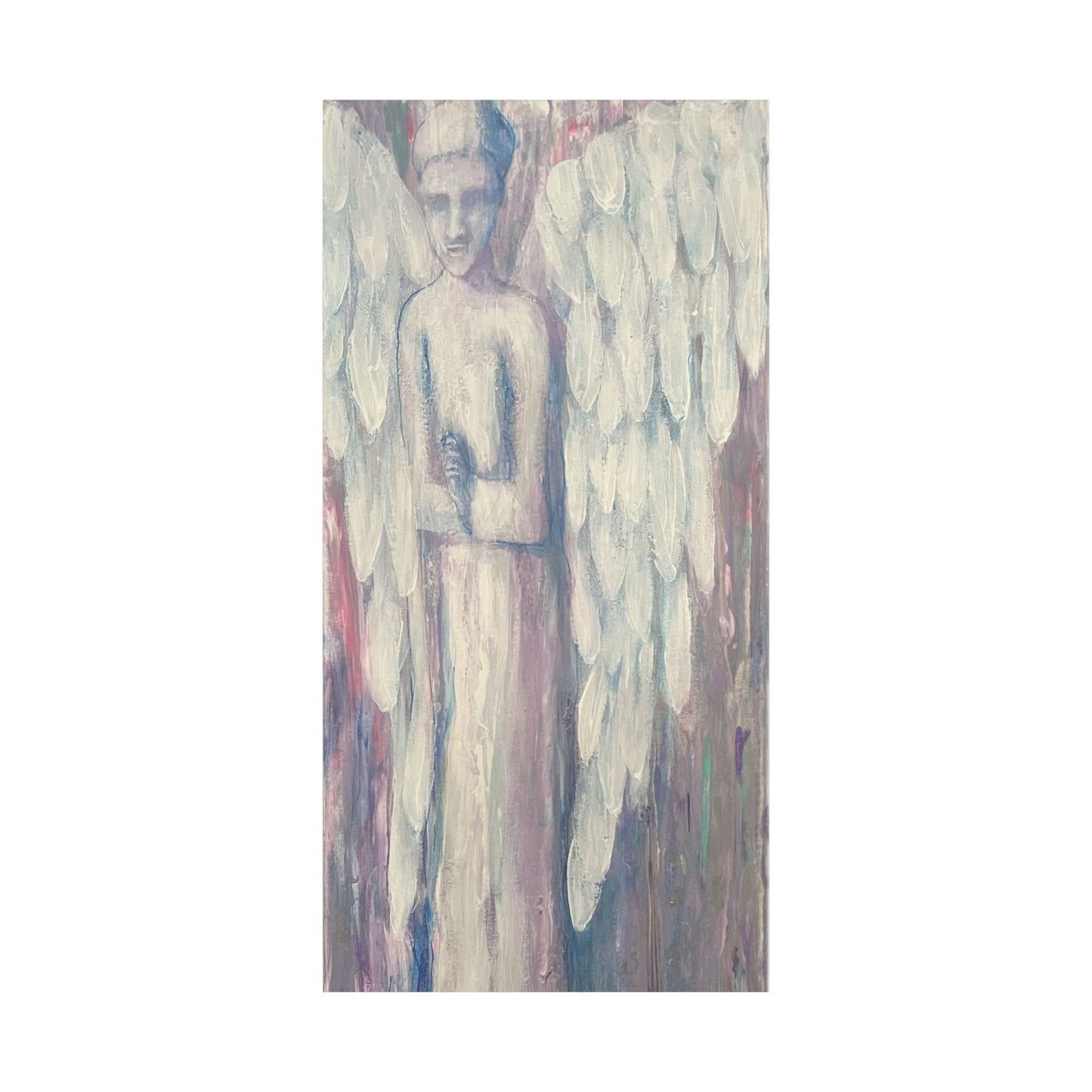 Stretched Canvas Art with Angel Design, Wall Decor, Home Decor, Unique Gift, Spiritual Art, Angel Decor, Ethereal Artwork