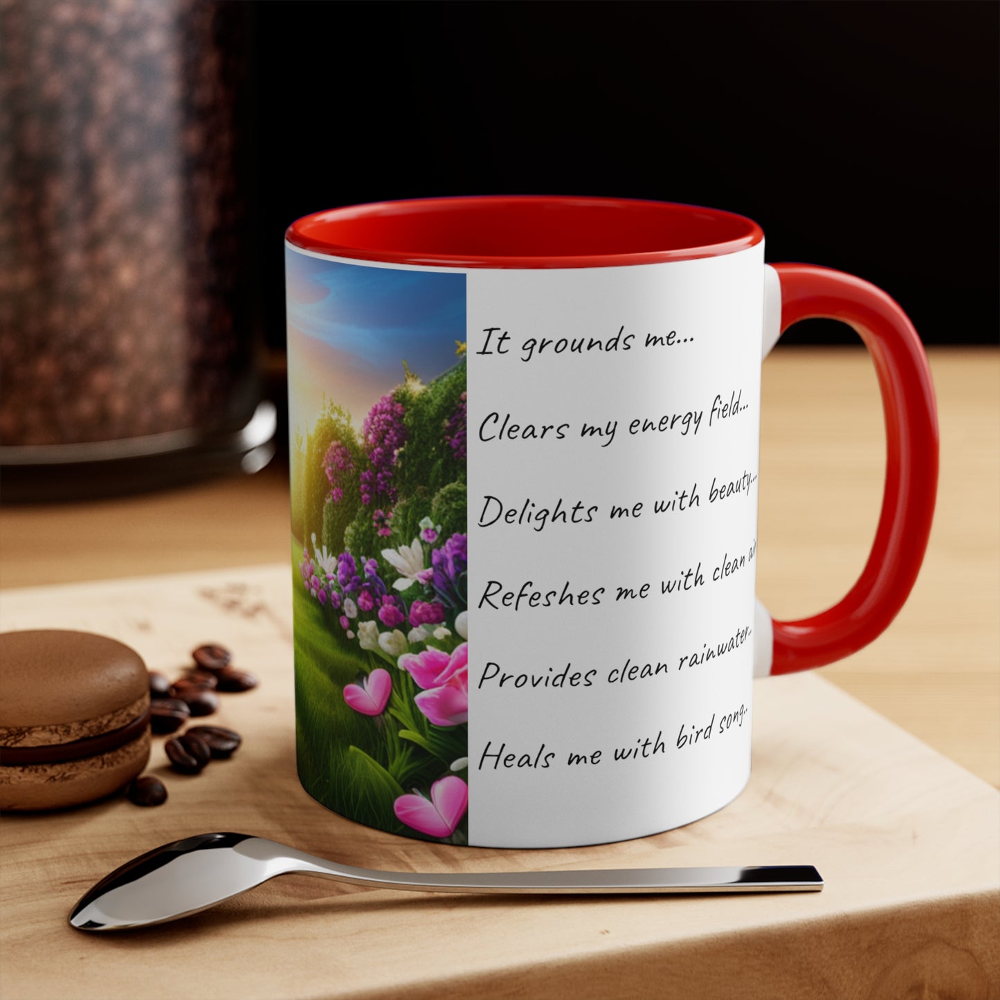 Gardeners Colorful Mug, 11oz, my garden loves me, I love my garden, it heals me, Australia