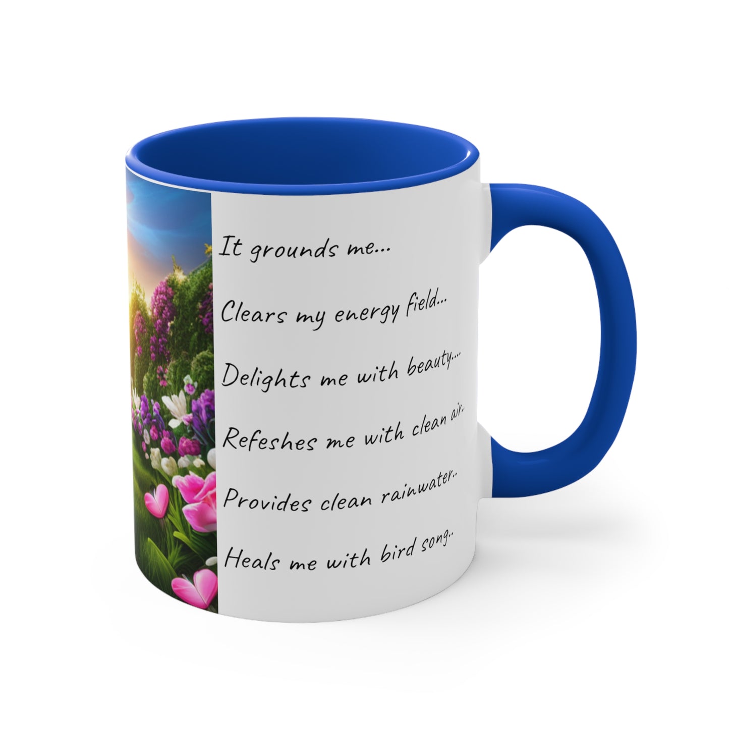 Gardeners Colorful Mug, 11oz, my garden loves me, I love my garden, it heals me, Australia