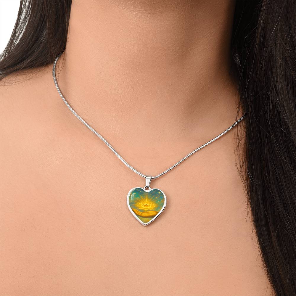 Golden Flower of Divine Conscious Expansion Necklace, engravable, light encoded, prayers answered, angels, related free video