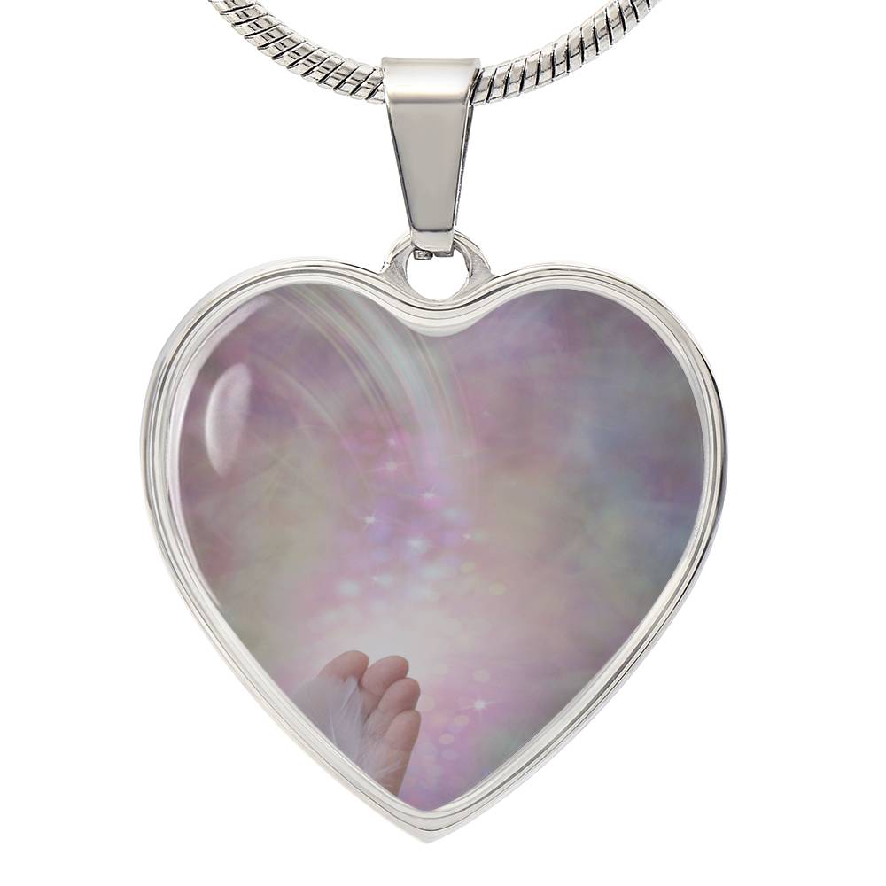 Angel Light Codes Intention Necklace, Angel Asmodel, Sucessful Progress, Wider Possibilities, Heart shaped, light encoded, engraving option, channelled