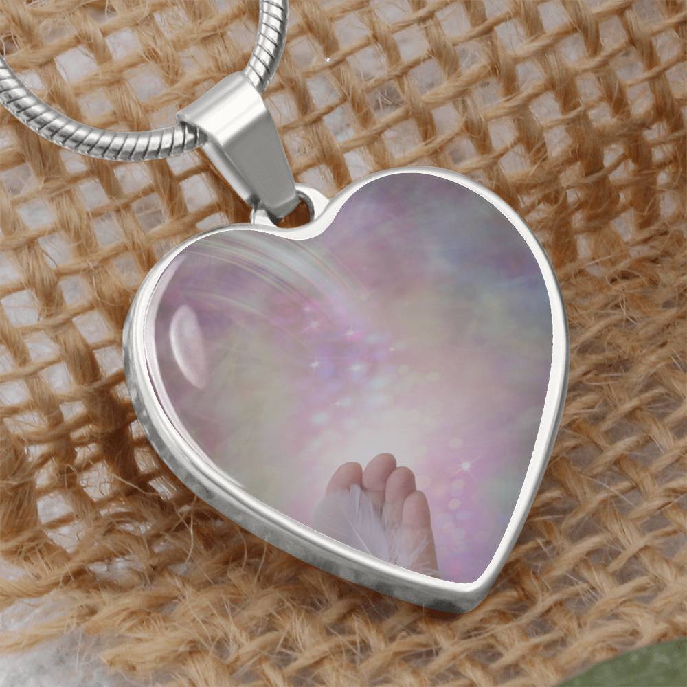 Angel Light Codes Intention Necklace, Angel Asmodel, Sucessful Progress, Wider Possibilities, Heart shaped, light encoded, engraving option, channelled