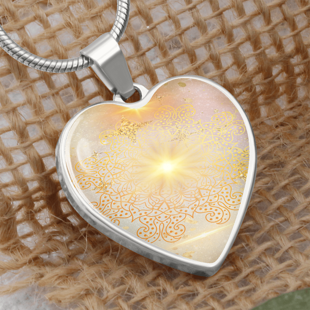 Angel Light Codes Necklace, Archangel Sarafiel, Clear blocks to Self Worth & Confidence, heart shaped pendant, engraving option