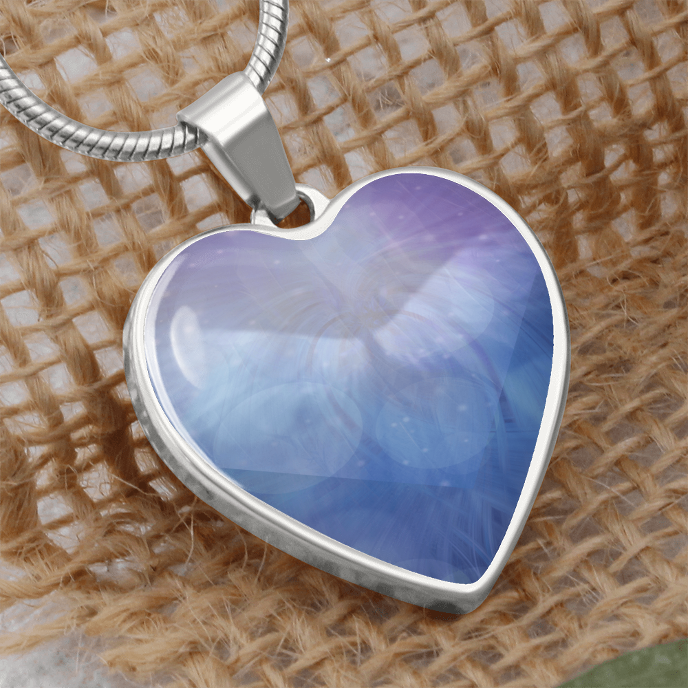 Angel Light Codes Necklace, Archangel Jophiel, Uplifting Energies of Beauty, heart shaped pendant, engraving option