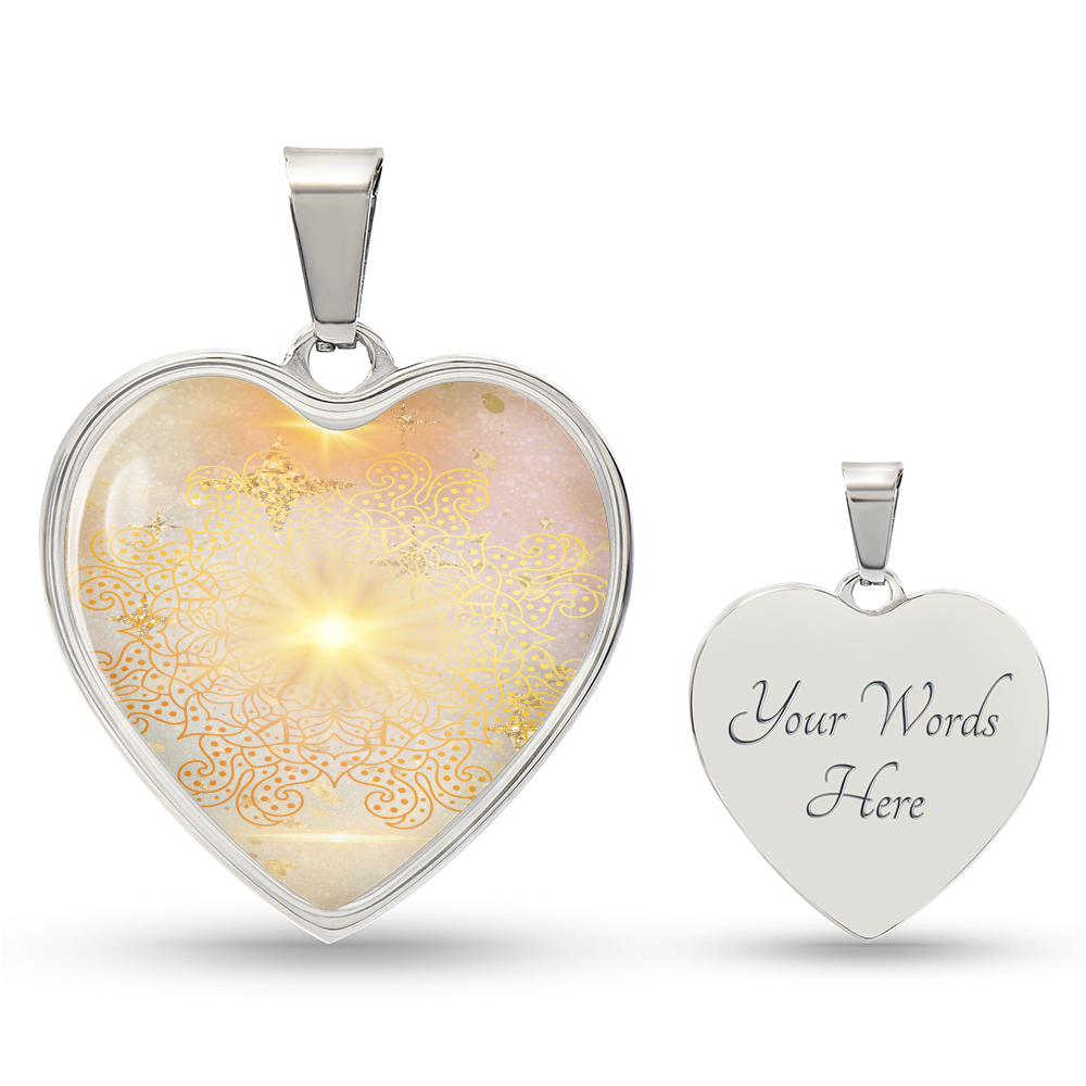 Angel Light Codes Necklace, Archangel Sarafiel, Clear blocks to Self Worth & Confidence, heart shaped pendant, engraving option