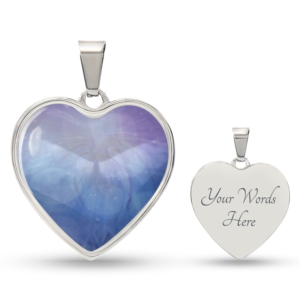 Angel Light Codes Necklace, Archangel Jophiel, Uplifting Energies of Beauty, heart shaped pendant, engraving option