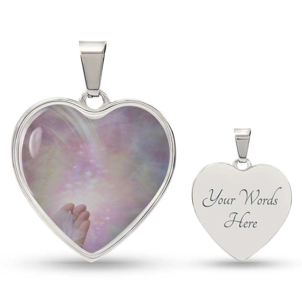Angel Light Codes Intention Necklace, Angel Asmodel, Sucessful Progress, Wider Possibilities, Heart shaped, light encoded, engraving option, channelled