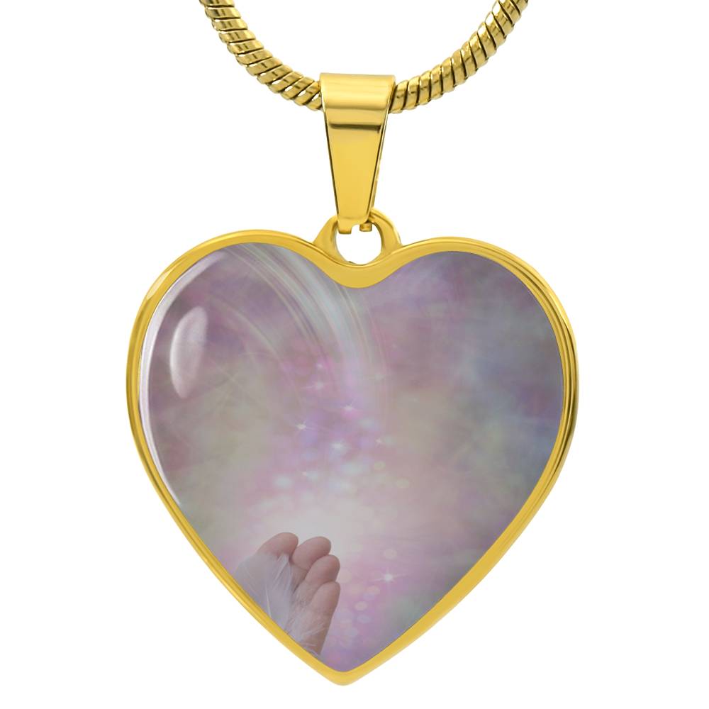 Angel Light Codes Intention Necklace, Angel Asmodel, Sucessful Progress, Wider Possibilities, Heart shaped, light encoded, engraving option, channelled