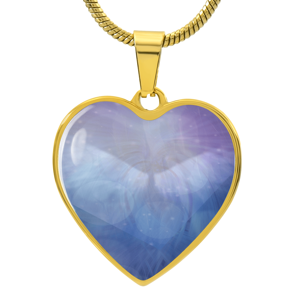 Angel Light Codes Necklace, Archangel Jophiel, Uplifting Energies of Beauty, heart shaped pendant, engraving option