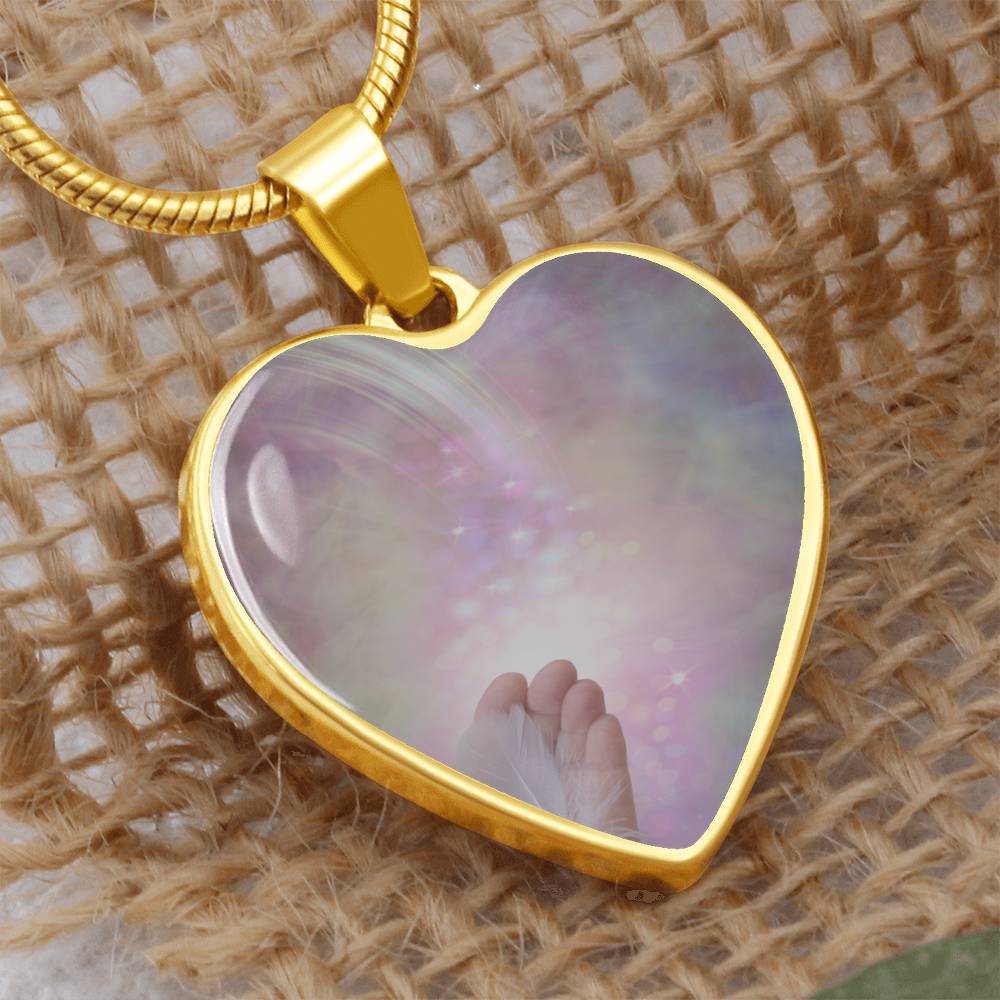 Angel Light Codes Intention Necklace, Angel Asmodel, Sucessful Progress, Wider Possibilities, Heart shaped, light encoded, engraving option, channelled