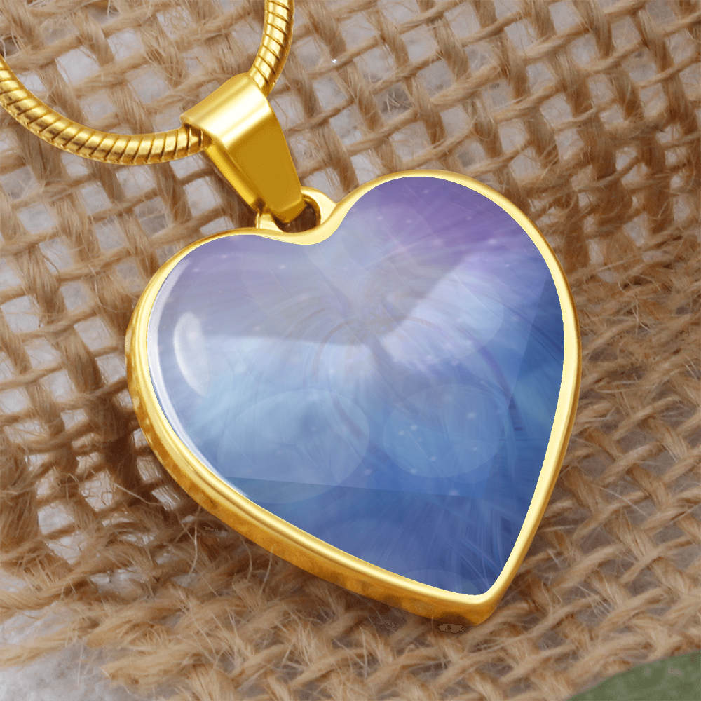 Angel Light Codes Necklace, Archangel Jophiel, Uplifting Energies of Beauty, heart shaped pendant, engraving option