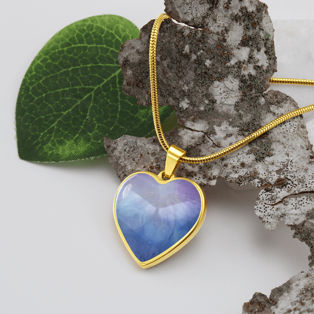Angel Light Codes Necklace, Archangel Jophiel, Uplifting Energies of Beauty, heart shaped pendant, engraving option