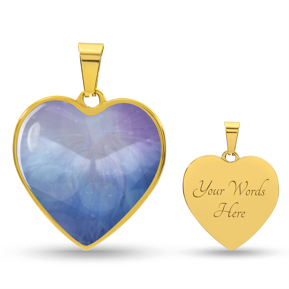 Angel Light Codes Necklace, Archangel Jophiel, Uplifting Energies of Beauty, heart shaped pendant, engraving option