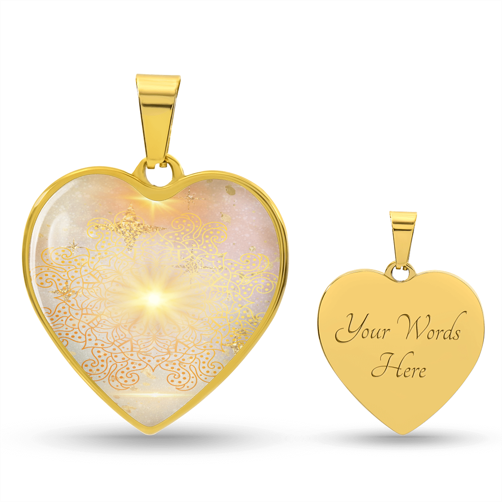 Angel Light Codes Necklace, Archangel Sarafiel, Clear blocks to Self Worth & Confidence, heart shaped pendant, engraving option