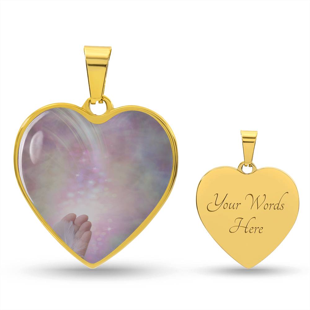 Angel Light Codes Intention Necklace, Angel Asmodel, Sucessful Progress, Wider Possibilities, Heart shaped, light encoded, engraving option, channelled