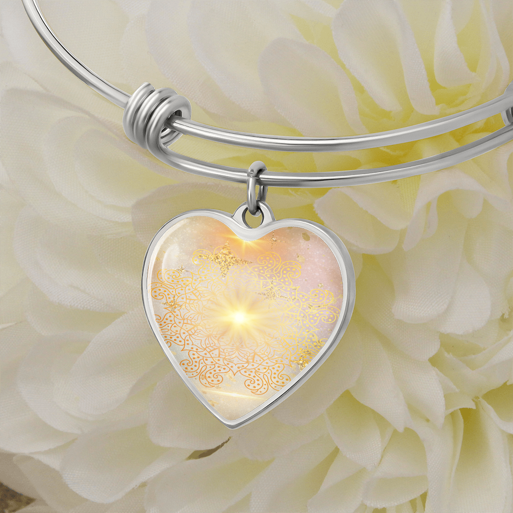 Angel Light Codes bracelet, Archangel Sarafiel, Clear blocks to Self Worth & Confidence, heart shaped pendant, engraving option