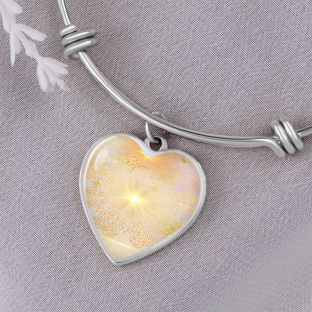 Angel Light Codes bracelet, Archangel Sarafiel, Clear blocks to Self Worth & Confidence, heart shaped pendant, engraving option