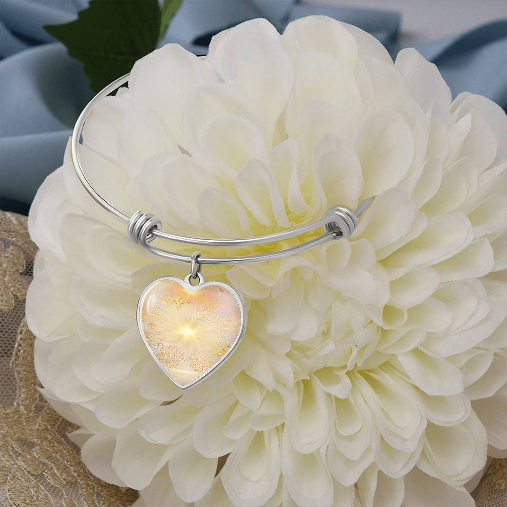 Angel Light Codes bracelet, Archangel Sarafiel, Clear blocks to Self Worth & Confidence, heart shaped pendant, engraving option