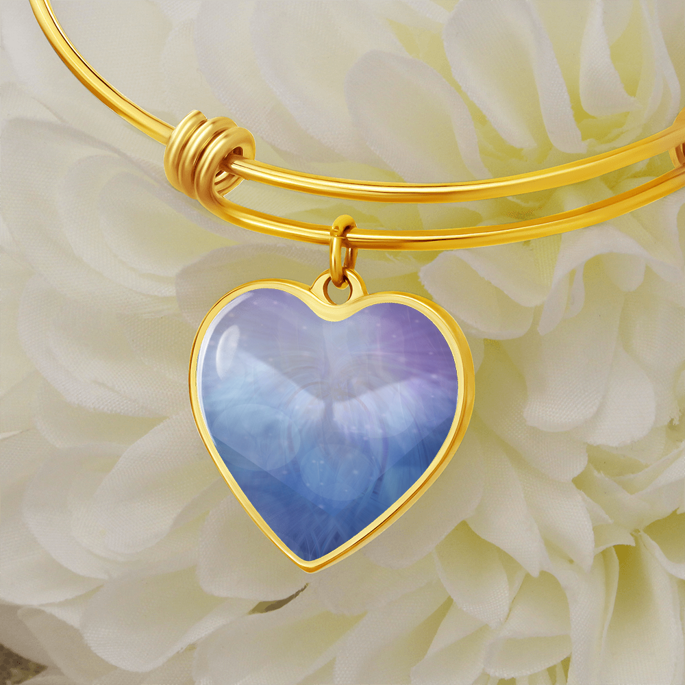 Angel Light Codes Bracelet, Archangel Jophiel, Uplifting Energies of Beauty, heart shaped pendant, engraving option
