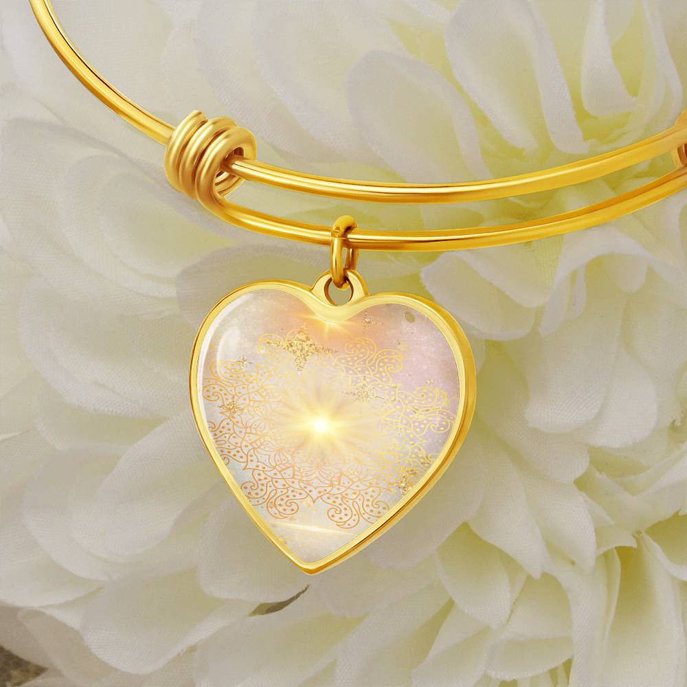 Angel Light Codes bracelet, Archangel Sarafiel, Clear blocks to Self Worth & Confidence, heart shaped pendant, engraving option