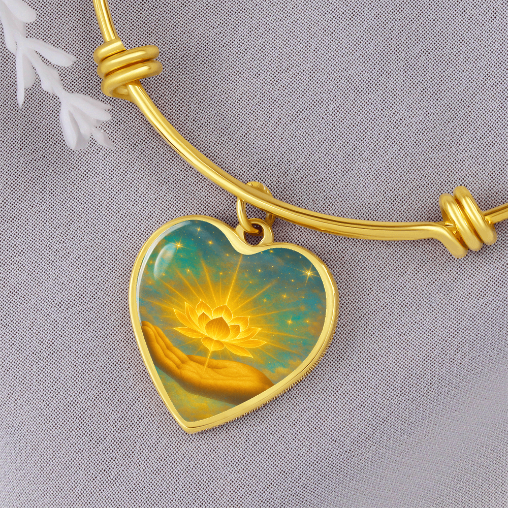 Golden Flower of Divine Conscious Expansion Bracelet, engravable, light encoded, prayers answered, angels,