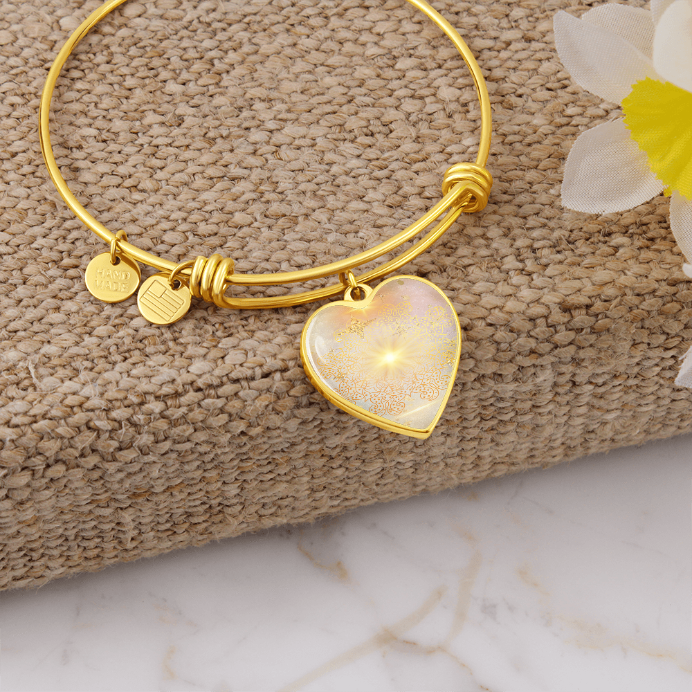 Angel Light Codes bracelet, Archangel Sarafiel, Clear blocks to Self Worth & Confidence, heart shaped pendant, engraving option