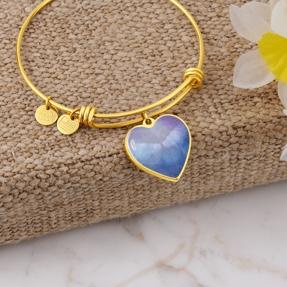Angel Light Codes Bracelet, Archangel Jophiel, Uplifting Energies of Beauty, heart shaped pendant, engraving option