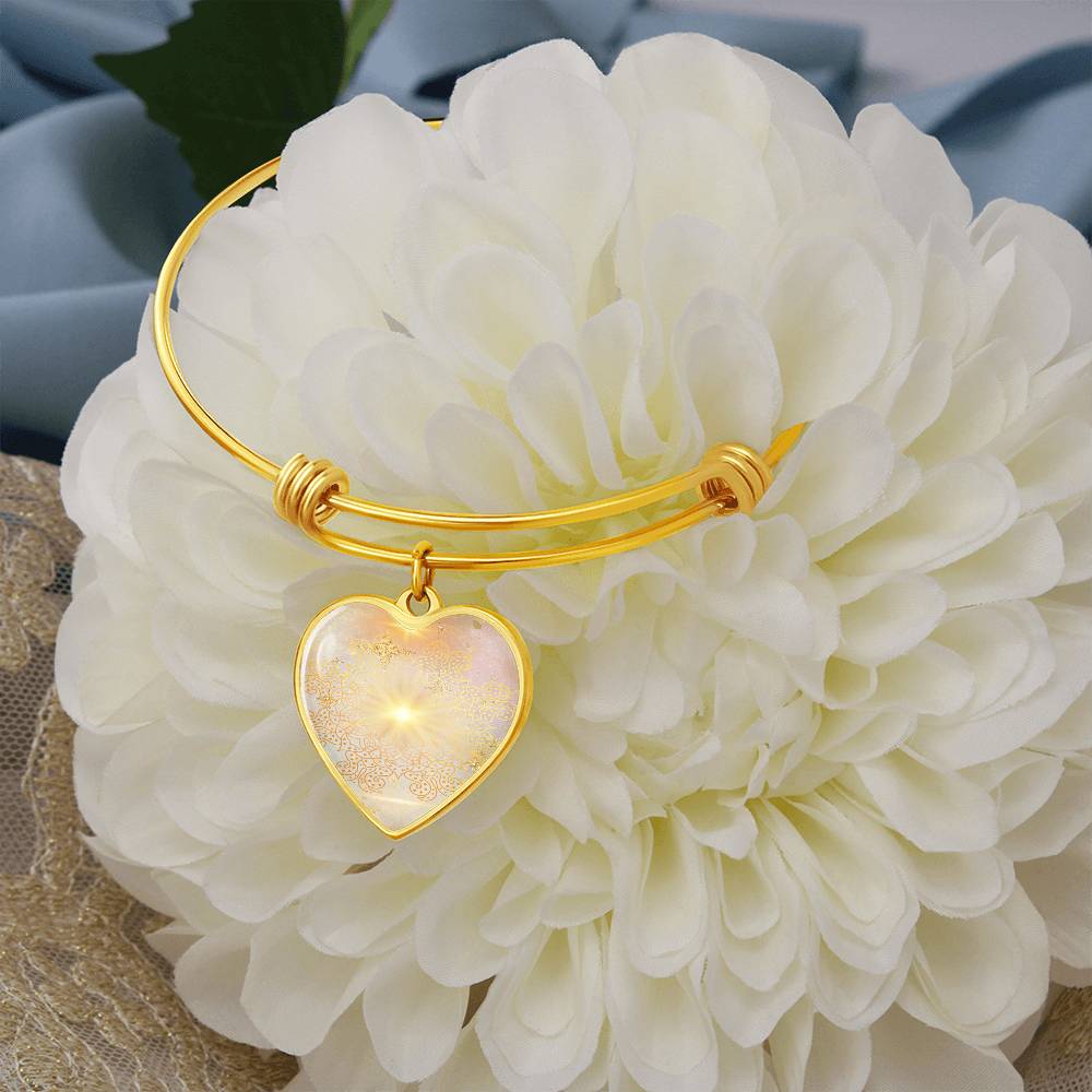 Angel Light Codes bracelet, Archangel Sarafiel, Clear blocks to Self Worth & Confidence, heart shaped pendant, engraving option
