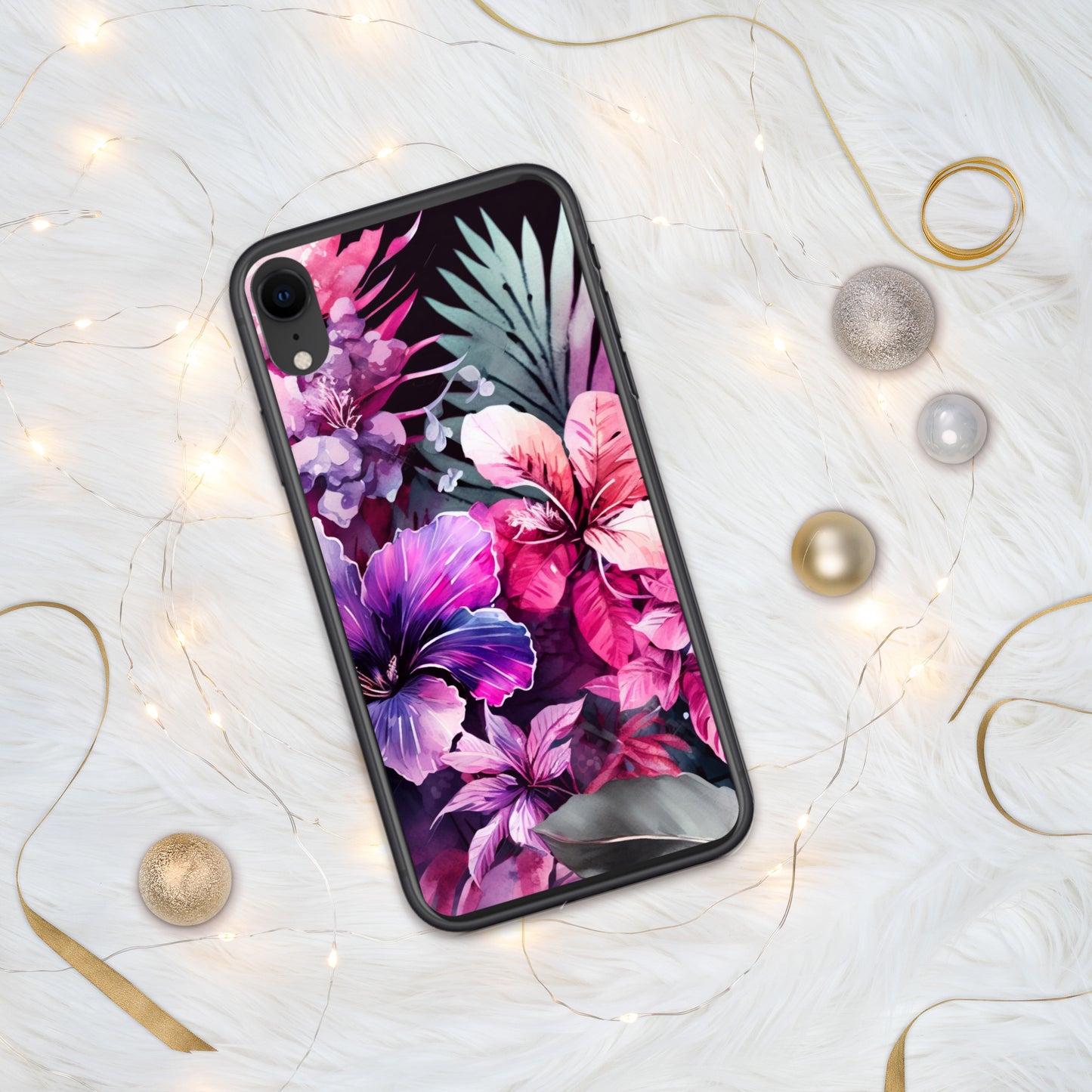 Clear Case for iPhone®, bright, colorful hibiscus flower design, floral, many sizes