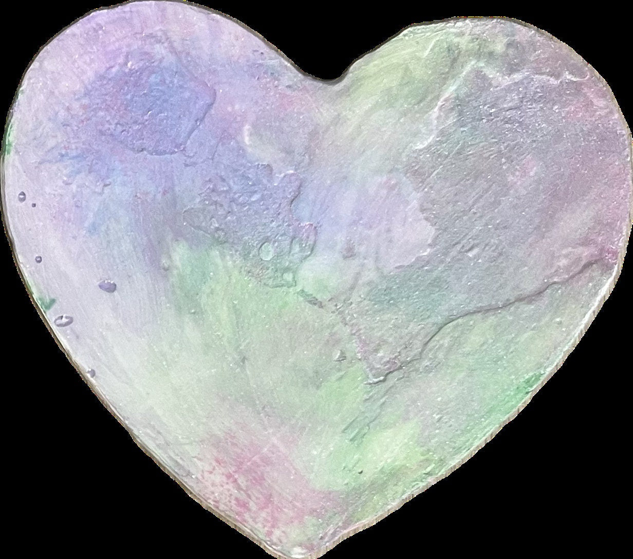 Pretty heart shaped coasters, set of 4, dragonfly design with metallic shimmer and resin coating, decoupaged, on wood base, unique, no other