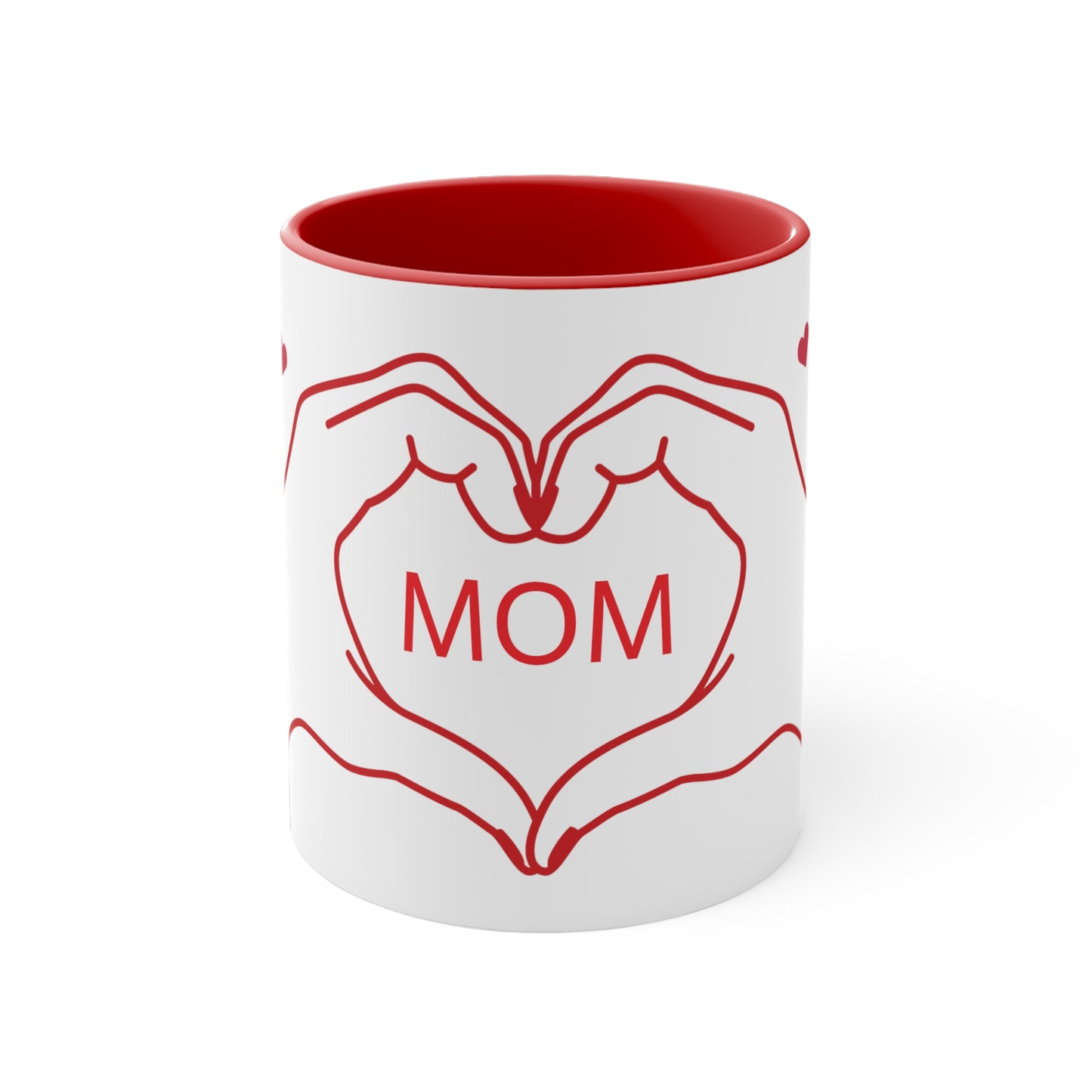 Mom heart Coffee Mug, 11oz, red, mother, gift, present, love, mothers day