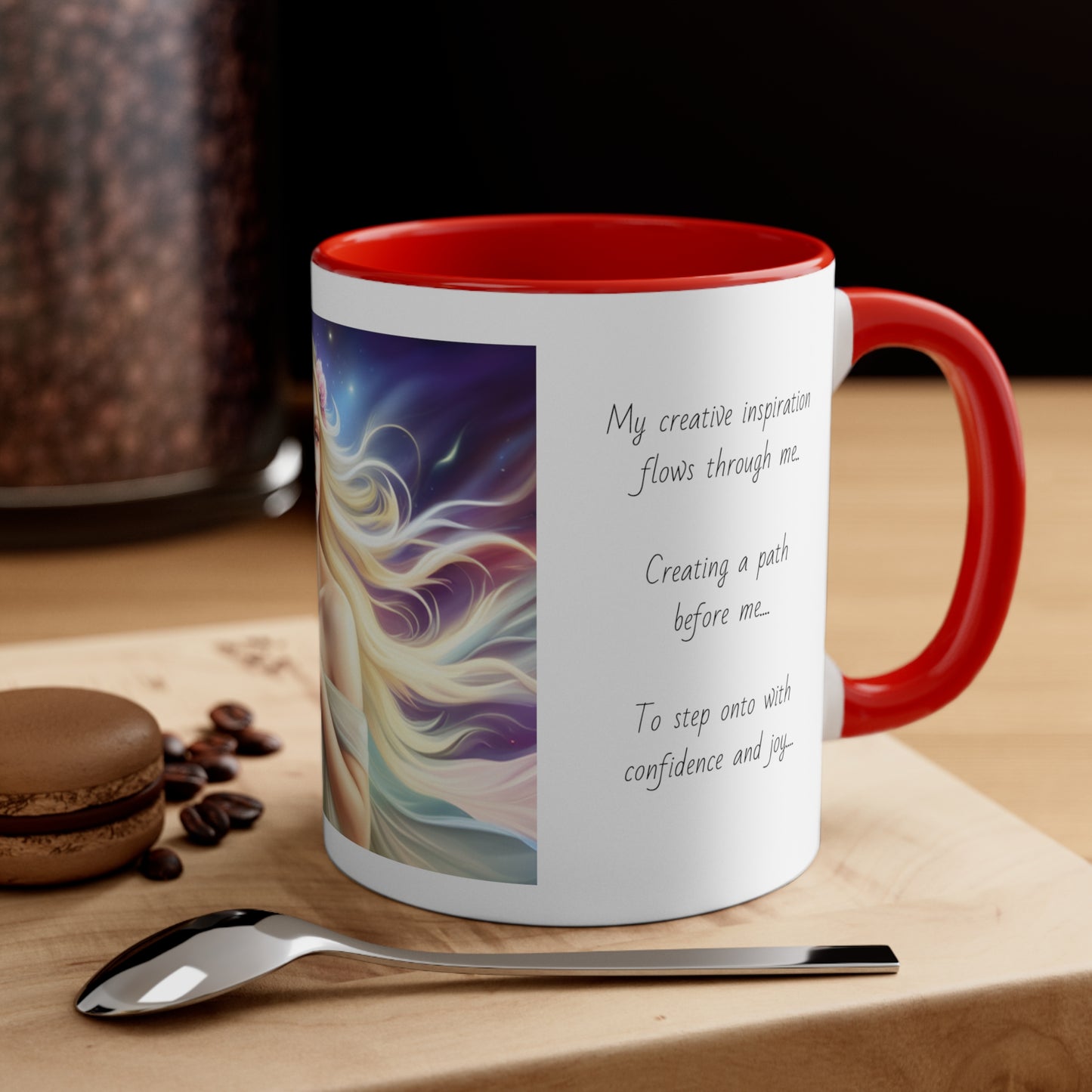 Accent Coffee Mug, 11oz, affirmations, abundance, flow, creativity, self expression