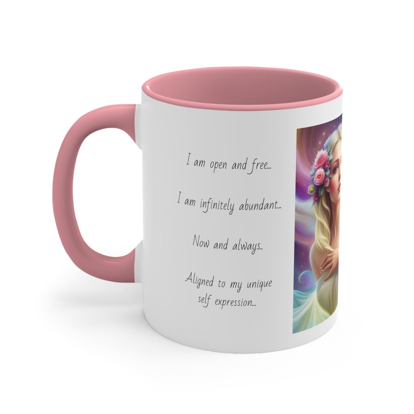 Accent Coffee Mug, 11oz, affirmations, abundance, flow, creativity, self expression