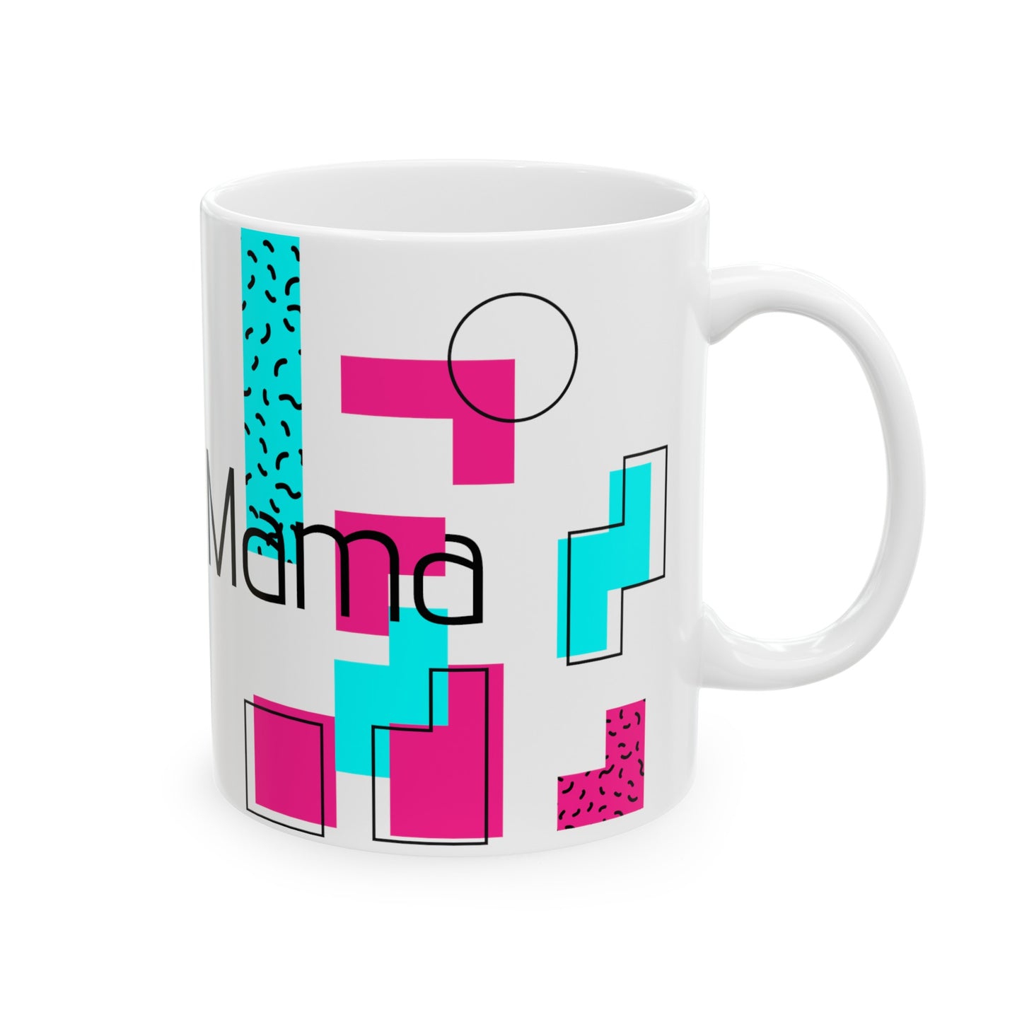 Groovy Mama Ceramic Mug, 11oz, 15oz, mom, pink, blue, abstract, gift for her, present