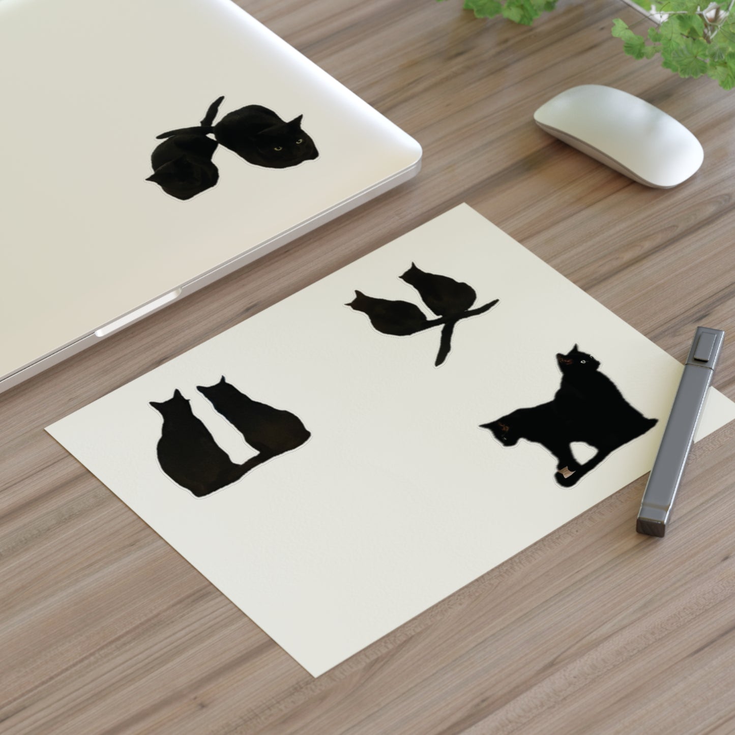 Black cat duo Sticker Sheets, black cat love, two black cats in configurations, Majik and Mischif