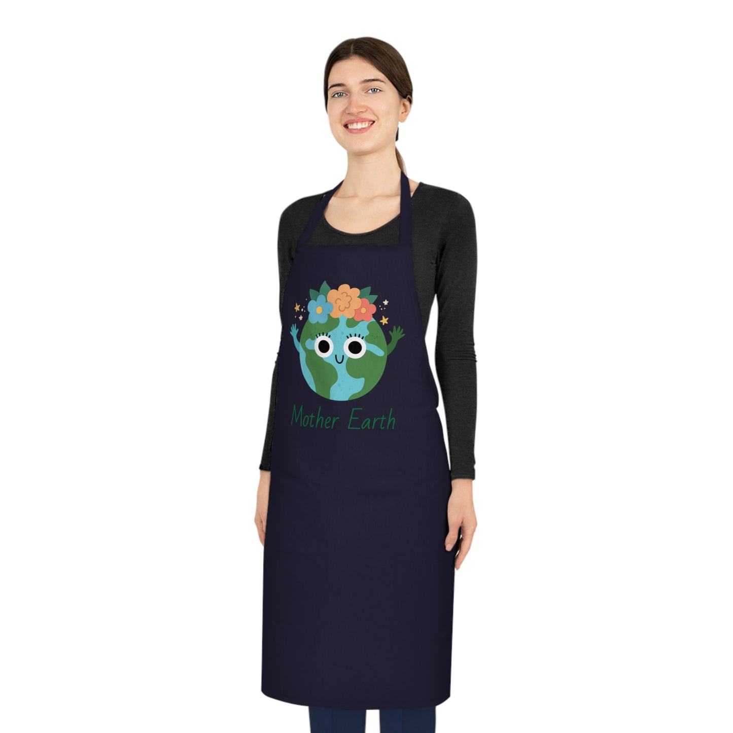 Mother Earth Cotton Apron, variety, navy, black, cooking, Uk, Aus, Us, mothers, she, her