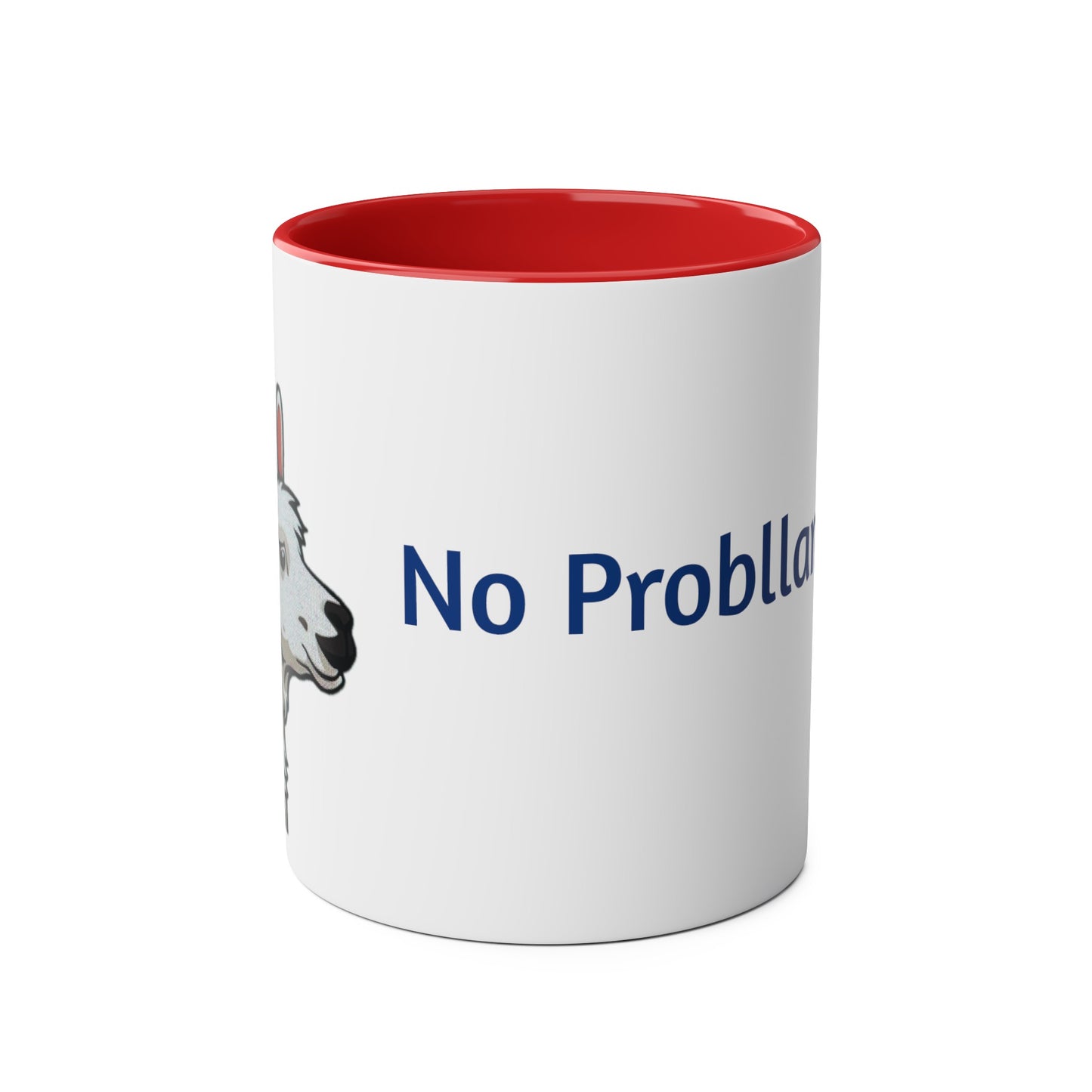 No Probllama mug, 11oz, coffee cup, gift for llama lover, him, her, choice of colors, purple/black, blue, green, yellow, white, red, pink