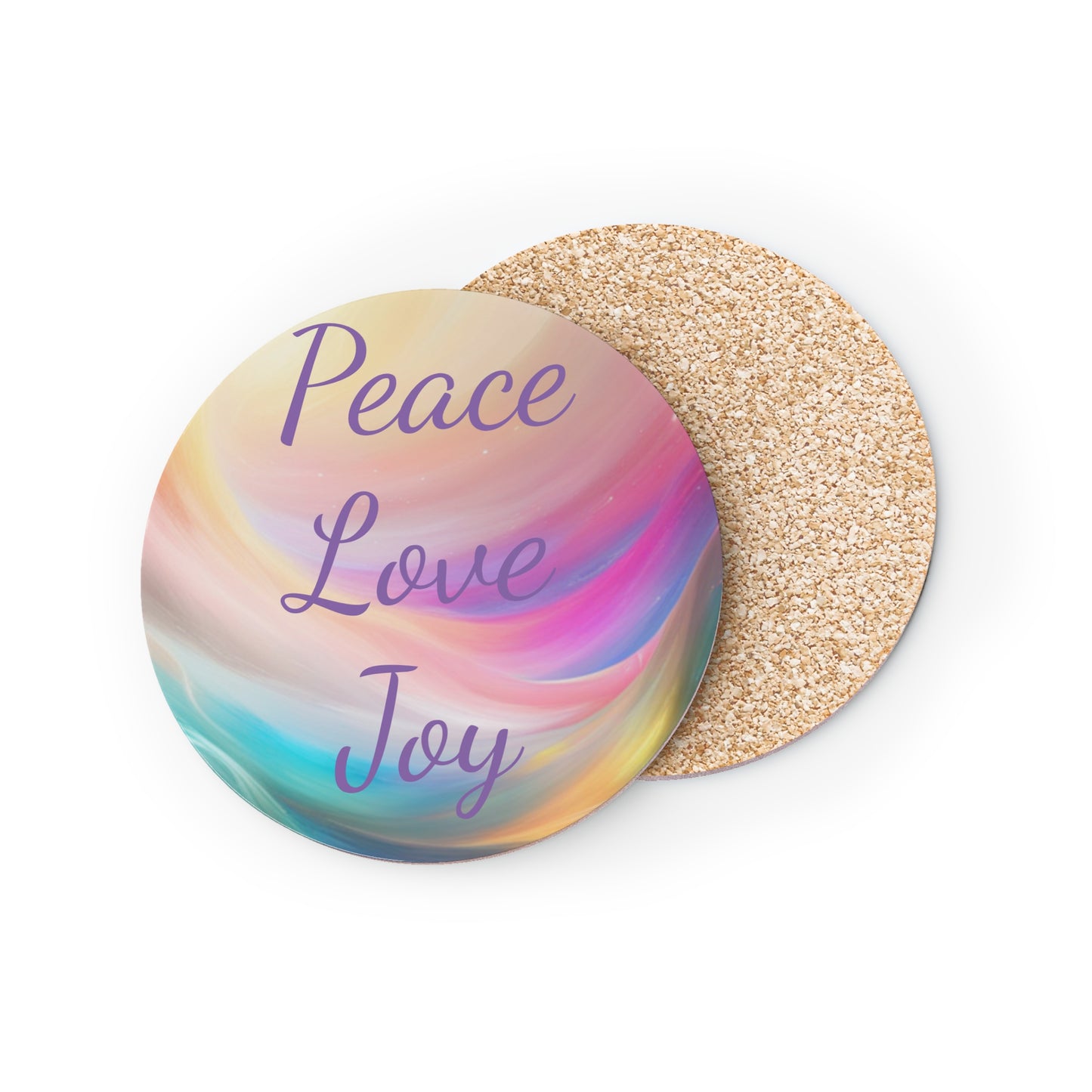 Peace, love, joy Coasters, singe or set of 4, round or square, upgrade your decor and be reminded of your high vibe intentions with every sip, Aus, UK, USA