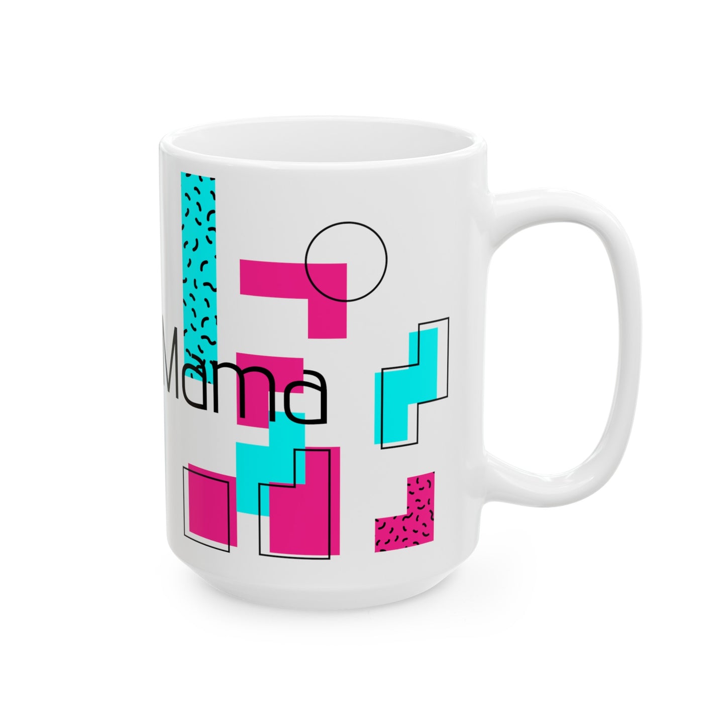 Groovy Mama Ceramic Mug, 11oz, 15oz, mom, pink, blue, abstract, gift for her, present