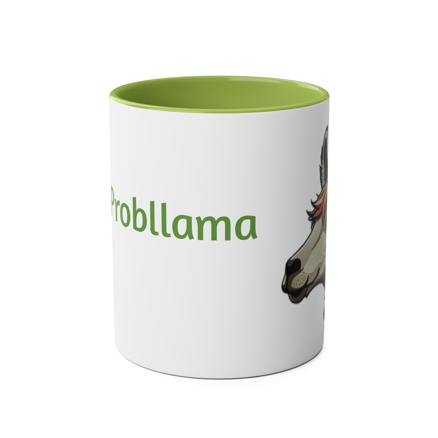 No Probllama mug, 11oz, coffee cup, gift for llama lover, him, her, choice of colors, purple/black, blue, green, yellow, white, red, pink