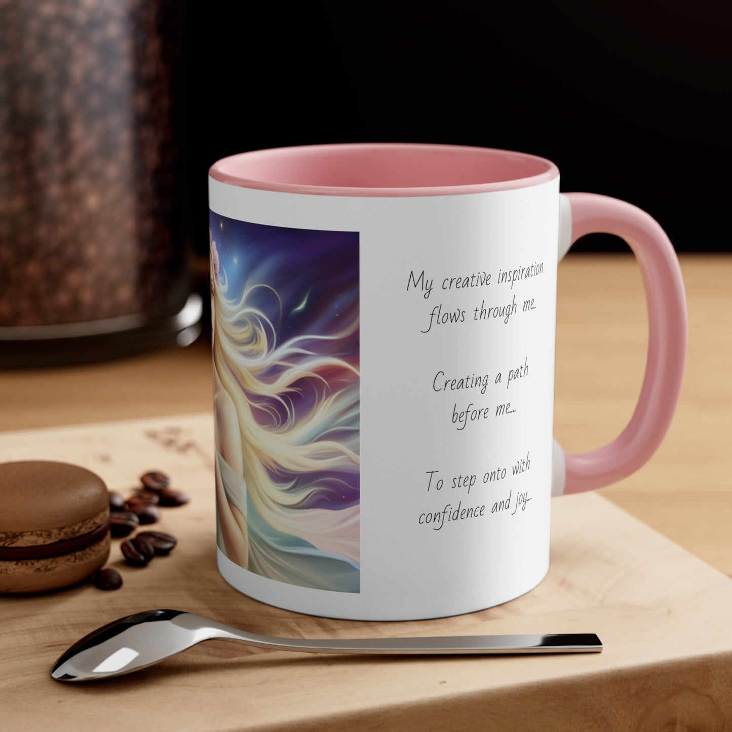 Accent Coffee Mug, 11oz, affirmations, abundance, flow, creativity, self expression