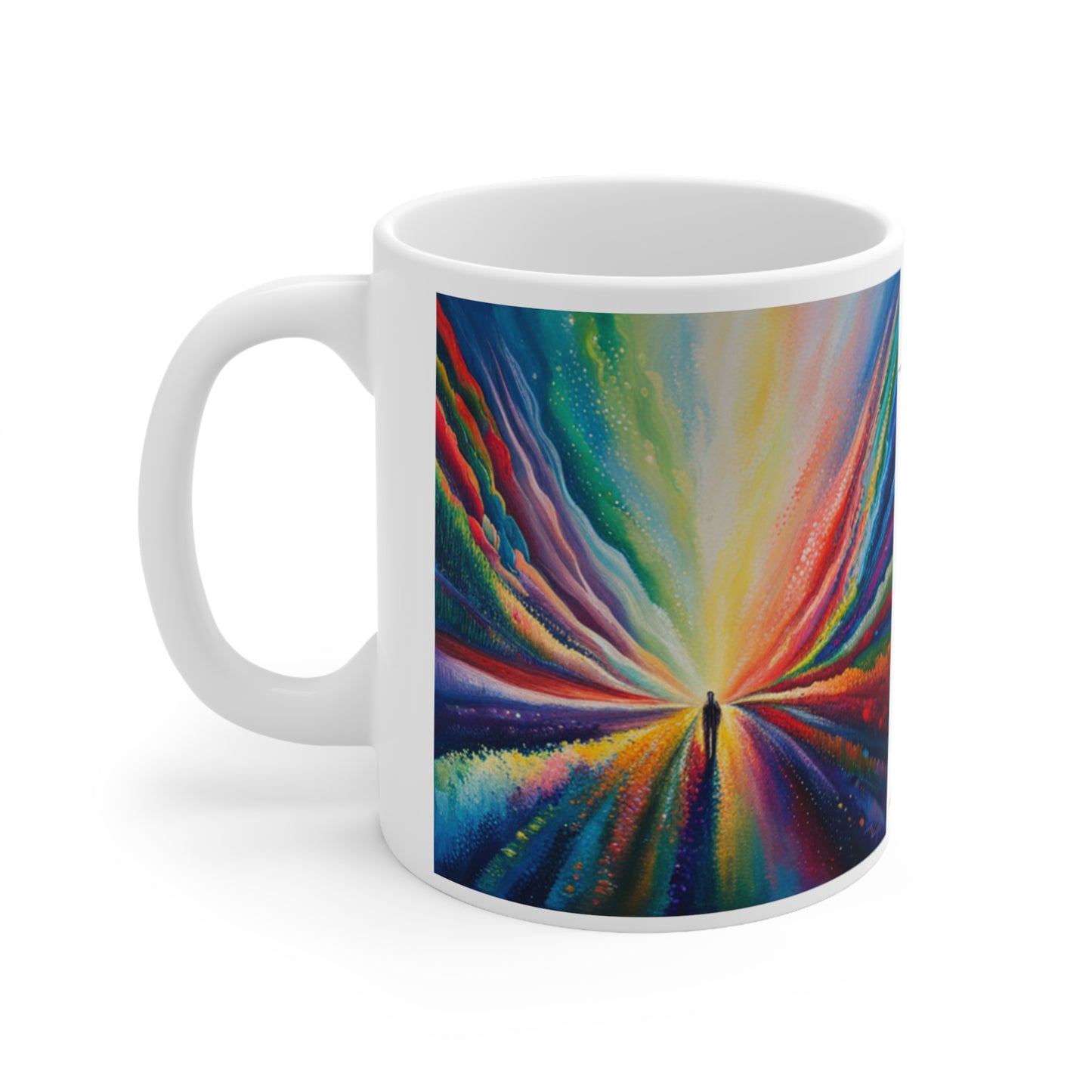 Radiate your loveliness everywhere you go, White Ceramic Mug, 11oz, UK, US, AUS, coffee, colourful, gift for her, him ,unisex