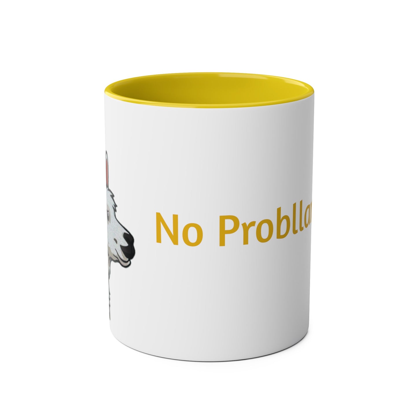 No Probllama mug, 11oz, coffee cup, gift for llama lover, him, her, choice of colors, purple/black, blue, green, yellow, white, red, pink